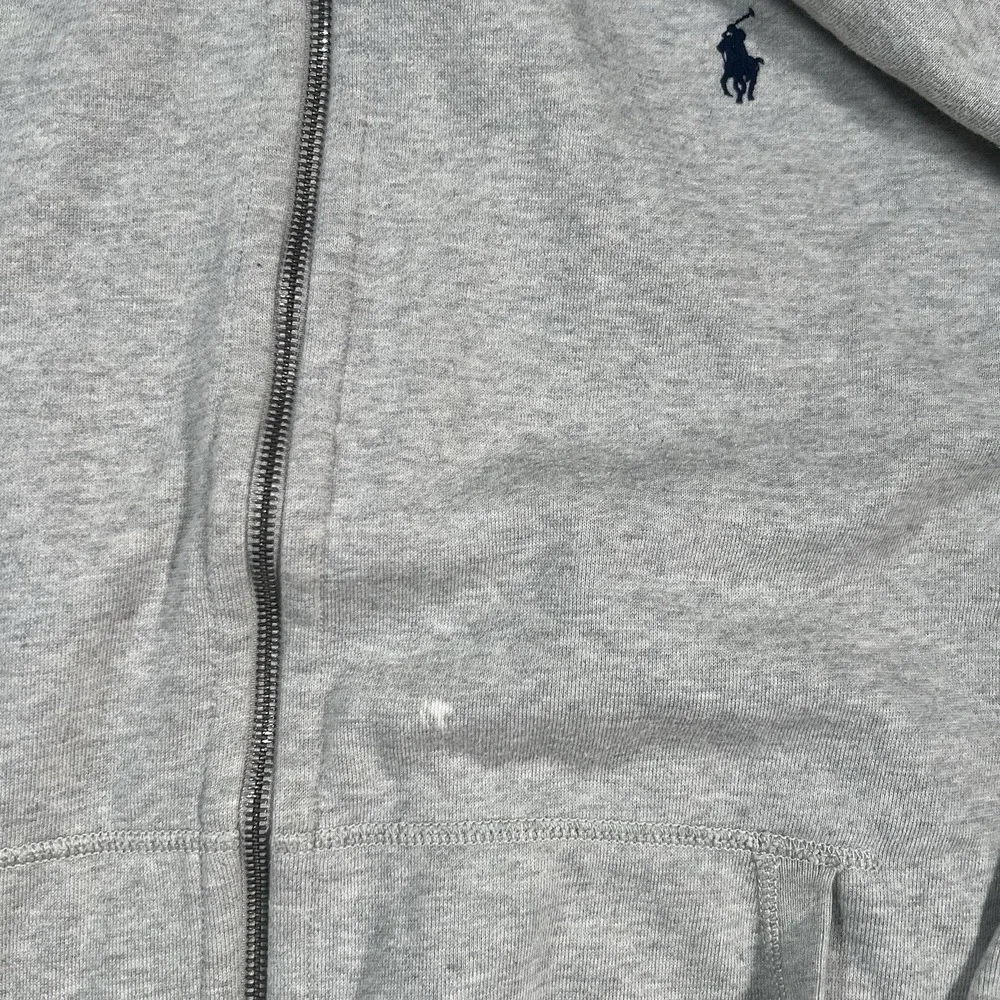 XLT Polo Ralph Lauren Hoodie Men's Grey Zip Up Thermal Lined Pony Logo Fleece